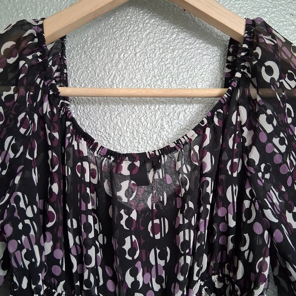 BCX Black & Purple Empire Waist Top. Size M - Picture 11 of 13